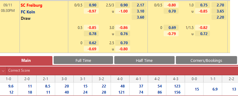 Freiburg vs FC Koln