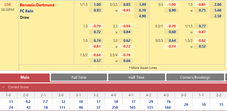 Dortmund vs FC Koln