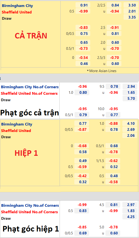 CHỐT KÈO trực tiếp trận Birmingham vs Sheffield Utd