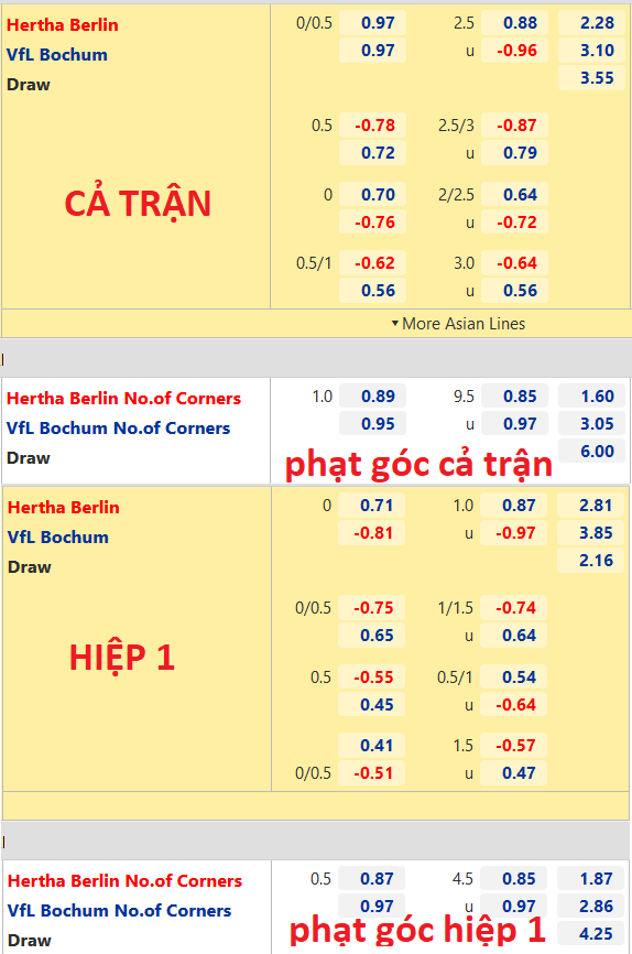 CHỐT KÈO trực tiếp trận Hertha Berlin vs Bochum