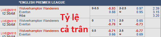 Soi kèo bóng đá Wolves vs Everton