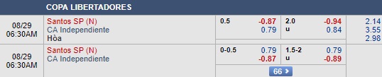  Nhận định Santos vs Independiente, 05h30 ngày 29/8: Copa Libertadores