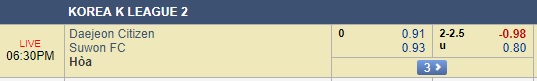 Nhận định bóng đá Daejeon vs Suwon City, 17h30 ngày 03/09: Hạng 2 Hàn Quốc