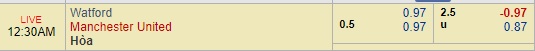 Thông tin trước trận và cập nhật tỷ lệ châu Á: Watford vs Manchester United