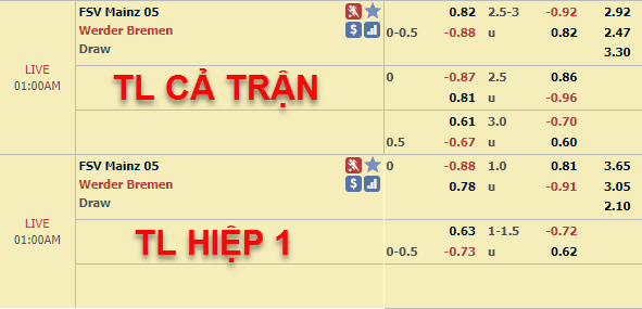 CHỐT KÈO trực tiếp trận Mainz vs Bremen