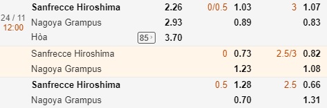 Nhận định  Hiroshima vs Nagoya Grampus, 12h00 ngày 24/11: VĐQG Nhật Bản