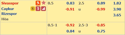 Soi kèo bóng đá Sivasspor vs Rizespor