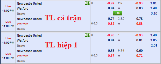 CHỐT KÈO TRỰC TIẾP trận Newcastle vs Watford 