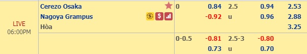 Nhận định Cerezo Osaka vs Nagoya Grampus, 17h00 ngày 13/7: VĐQG Nhật Bản