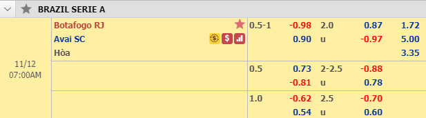 Nhận định bóng đá Botafogo RJ vs Avai, 06h00 ngày 12/11: VĐQG Brazil