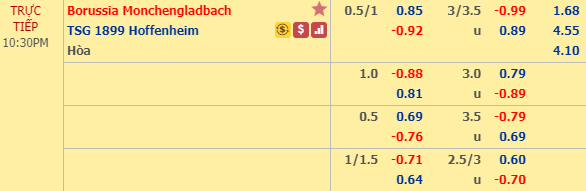 Nhận định bóng đá Gladbach vs Hoffenheim, 21h30 ngày 22/02: VĐQG Đức