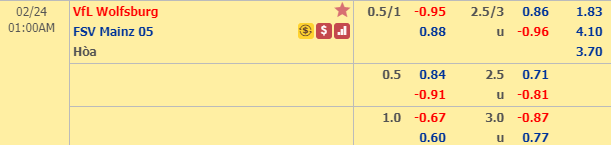 Nhận định bóng đá Wolfsburg vs Mainz, 00h00 ngày 24/2: VĐQG Đức