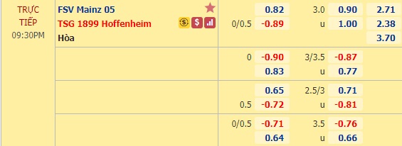 Nhận định soi kèo Mainz vs Hoffenheim, 20h30 ngày 30/5: VĐQG Đức