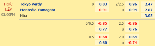 Nhận định soi kèo Tokyo Verdy vs Montedio Yamagata, 16h00 ngày 25/07: Hạng 2 Nhật Bản