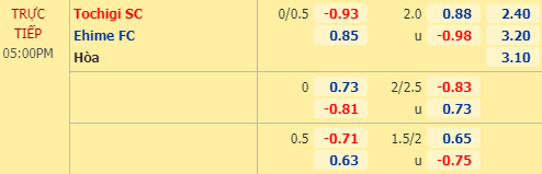 Nhận định soi kèo Tochigi vs Ehime, 16h00 ngày 16/08: Hạng 2 Nhật Bản