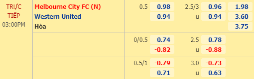Nhận định soi kèo Melbourne City vs Western United, 14h00 ngày 26/08: VĐQG Australia