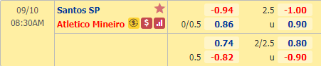 Nhận định soi kèo bóng đá Santos vs Atletico Mineiro, 07h30 ngày 10/9: VĐQG Brazil