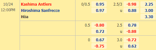 Nhận định soi kèo Kashima Antlers vs Sanfrecce Hiroshima, 12h00 ngày 24/10: VĐQG Nhật Bản
