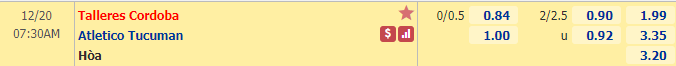 Nhận định bóng đá Talleres Cordoba vs Atletico Tucuman, 7h30 ngày 19/12: VĐQG Argentina