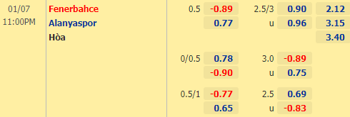 Nhận định bóng đá Fenerbahce vs Alanyaspor, 23h00 ngày 07/01: VĐQG Thổ Nhĩ Kỳ