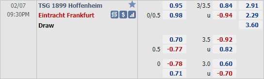 Nhận định bóng đá Hoffenheim vs Eintracht Frankfurt, 21h30 ngày 07/2: VĐQG Đức