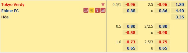 Nhận định bóng đá Tokyo Verdy vs Ehime