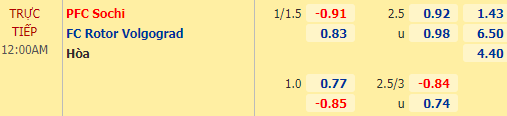 Nhận định bóng đá Sochi vs Rotor Volgograd, 00h00 ngày 08/05: VĐQG Nga