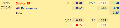 Nhận định bóng đá Santos vs Atl Paranaense, 07h30 ngày 15/09: Cúp QG Brazil