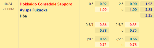 Nhận định bóng đá Consadole Sapporo vs Avispa Fukuoka, 12h00 ngày 24/10: VĐQG Nhật Bản