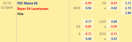 Nhận định bóng đá Mainz vs Leverkusen, 02h30 ngày 19/02: VĐQG Đức