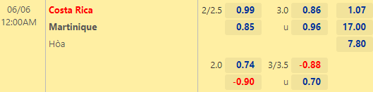Nhận định bóng đá Costa Rica vs Martinique, 00h00 ngày 06/06: CONCACAF Nations League