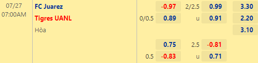 Nhận định bóng đá FC Juarez vs Tigres UANL, 07h00 ngày 27/07: VĐQG Mexico