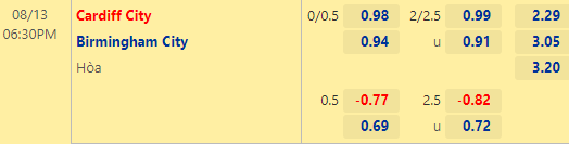 Nhận định bóng đá Cardiff City vs Birmingham, 18h30 ngày 13/08: Hạng nhất Anh