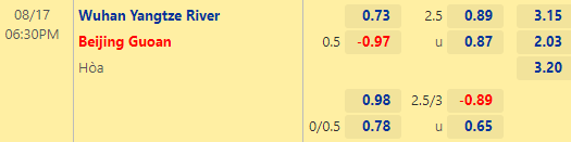 Nhận định bóng đá Wuhan Yangtze vs Beijing Guoan, 18h30 ngày 17/08: VĐQG Trung Quốc