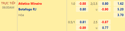 Nhận định bóng đá Atletico Mineiro vs Botafogo RJ, 06h00 ngày 08/11: VĐQG Brazil