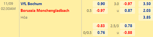 Nhận định bóng đá Bochum vs Monchengladbach, 02h30 ngày 09/11: VĐQG Đức