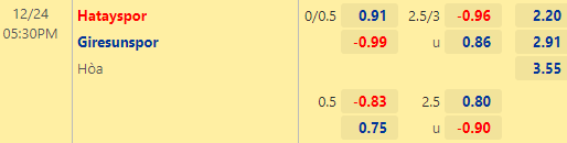 Nhận định bóng đá Hatayspor vs Giresunspor, 17h30 ngày 24/12: VĐQG Thổ Nhĩ Kỳ