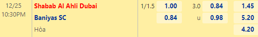 Nhận định bóng đá Shabab Al Ahli Dubai vs Baniyas, 22h30 ngày 25/12: VĐQG UAE