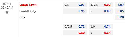 Nhận định bóng đá Luton Town vs Cardiff City, 02h45 ngày 01/02: Hạng nhất Anh