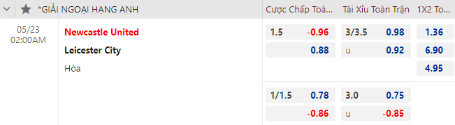 Nhận định bóng đá Newcastle vs Leicester City, 2h00 ngày 23/5: Ngoại hạng Anh