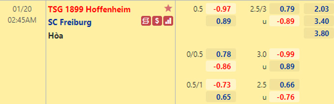 Nhận định bóng đá Hoffenheim vs Freiburg, 02h45 ngày 20/1: Cúp quốc gia Đức