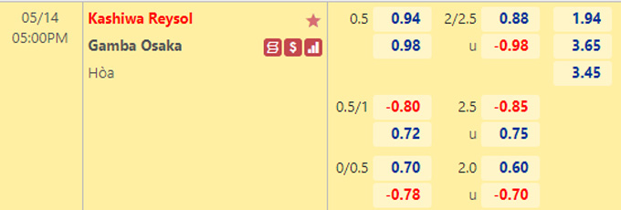 Nhận định bóng đá Kashiwa Reysol vs Gamba Osaka, 17h00 ngày 14/5: VĐQG Nhật Bản